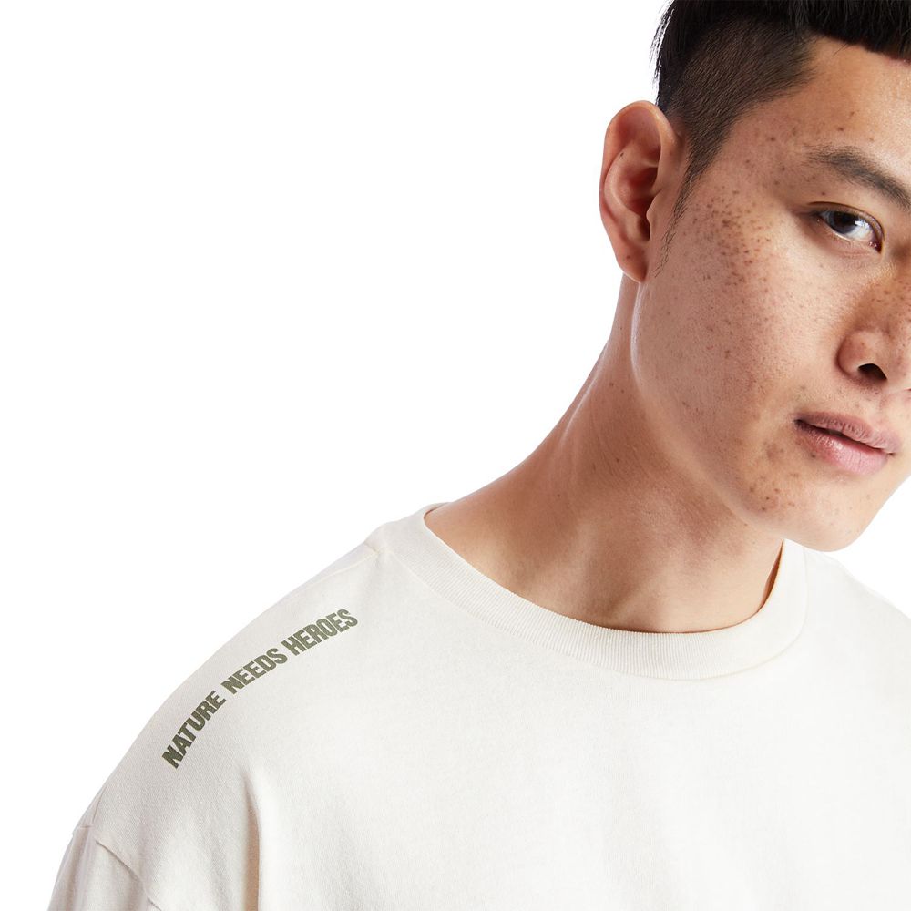 Camisetas Masculino - Timberland Ecoriginal Ek+ Long-Sleeve - AGLQE7236 - Branco